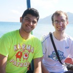 Aakash and Michael on the Boat